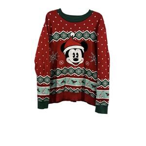 Official DISNEY MICKEY MOUSE Ugly Christmas Holiday Pullover Sweater: Large